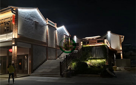 小镇古建筑夜景亮化案例