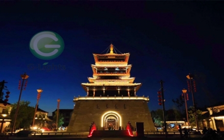 锡伯古城LED线条灯亮化项目鉴赏