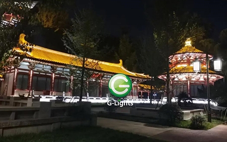 古建筑气质灯具点亮兴庆宫公园